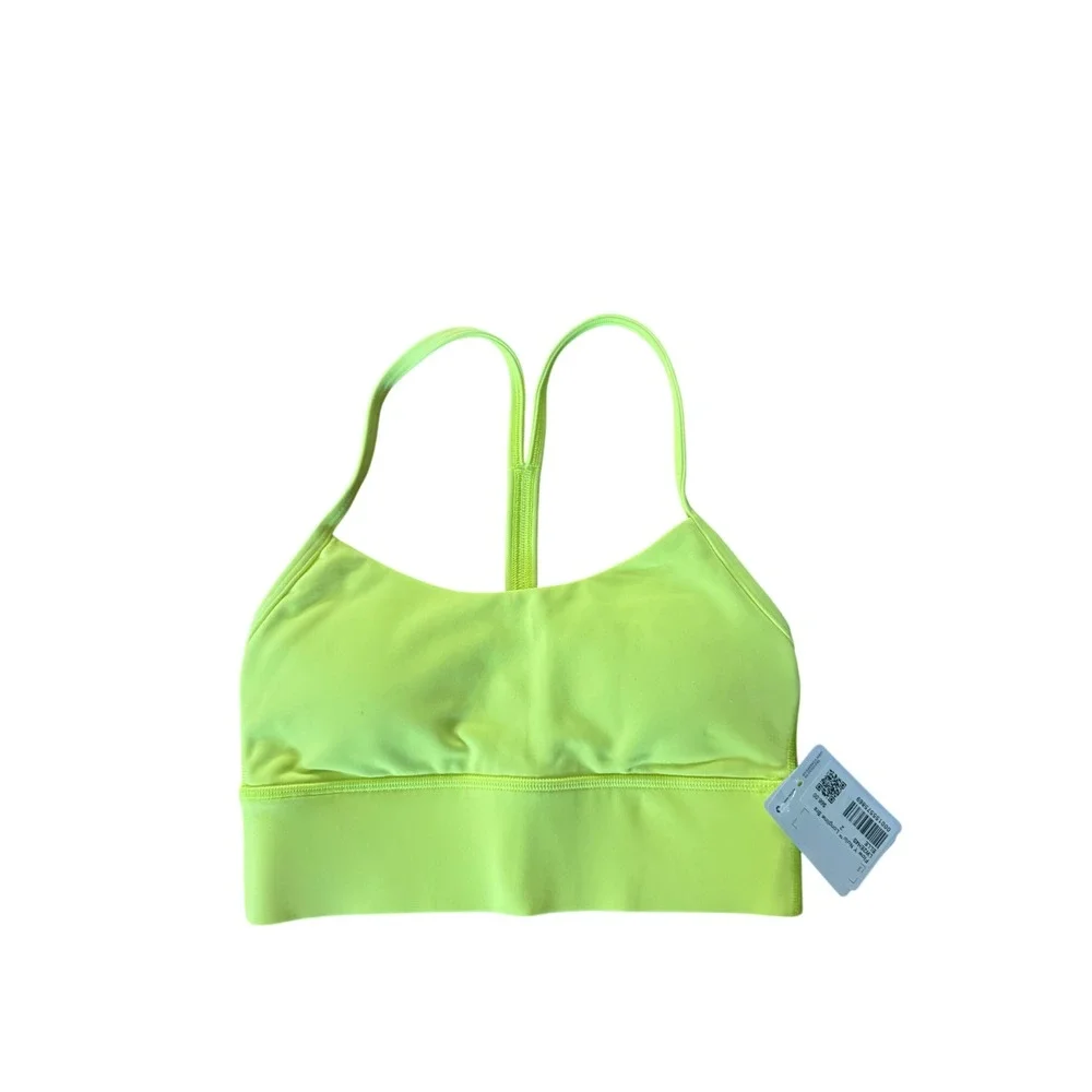 Lululemon Like A Cloud Longline Bra Light Support Neon Yellow Size 2 NWT - Picture 1 of 3